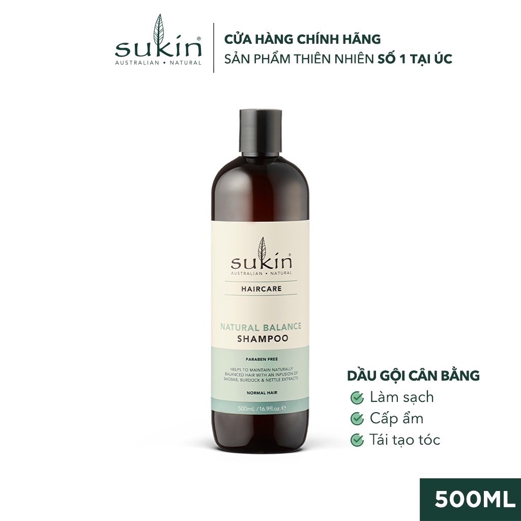 Dầu Gội Cân Bằng Thiên Nhiên Sukin Haircare Natural Balance Shampoo 500ml