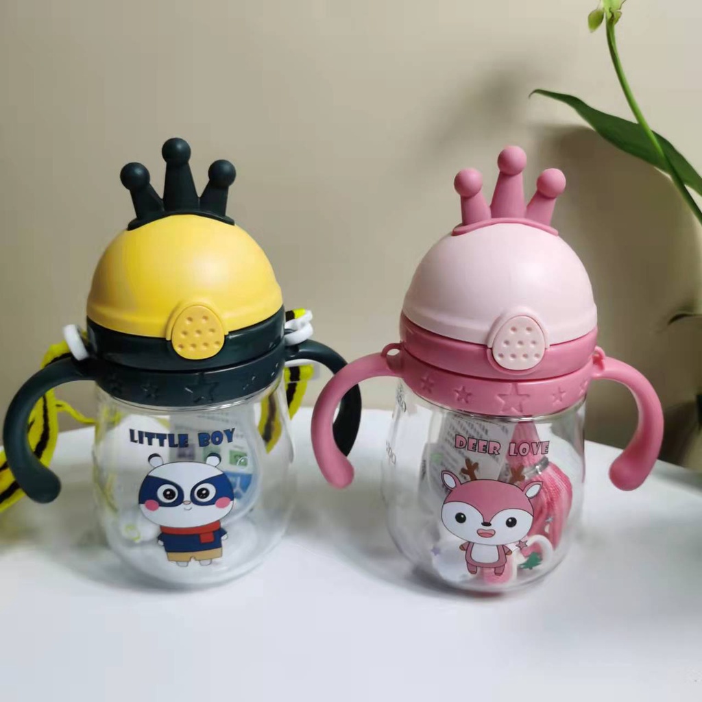 [Tặng dây đeo] Bình tập uống nước cho bé - Có chống sặc - Bình uống nước được làm từ nhựa cao cấp an toàn cho bé