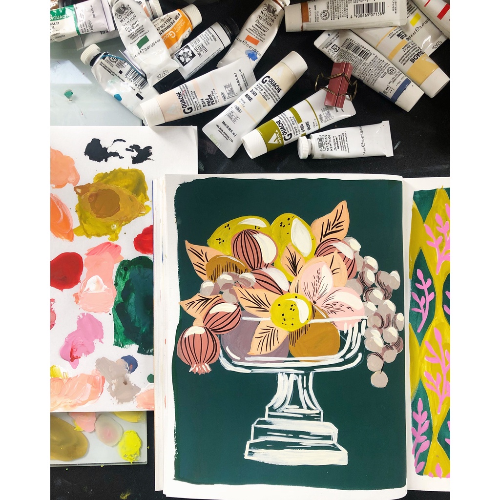 Màu Holbein Acrylic Gouache Set Primary