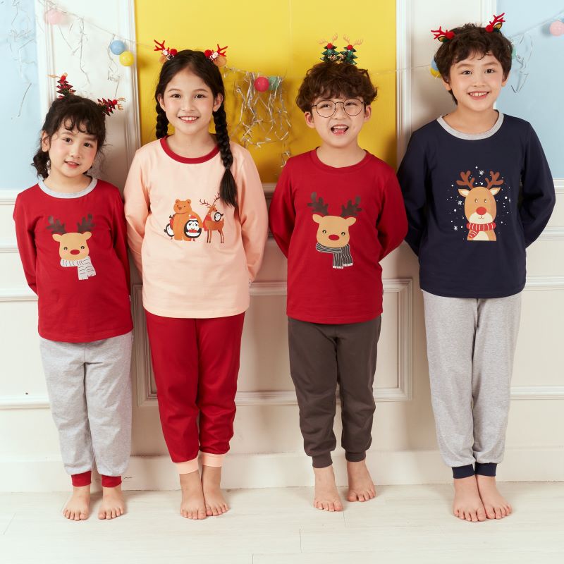Bộ đồ quần áo trẻ em giáng sinh dài tay cotton mùa Noel thu đông cho bé trai và bé gái style Hàn Quốc Econice Ec thumbnail