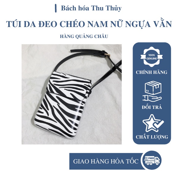 Túi da đeo chéo nam nữ, túi da đeo tréo thời trang nam nữ thiết kế độc đáo họa tiết ngựa vằn hàng quảng châu BHTT36