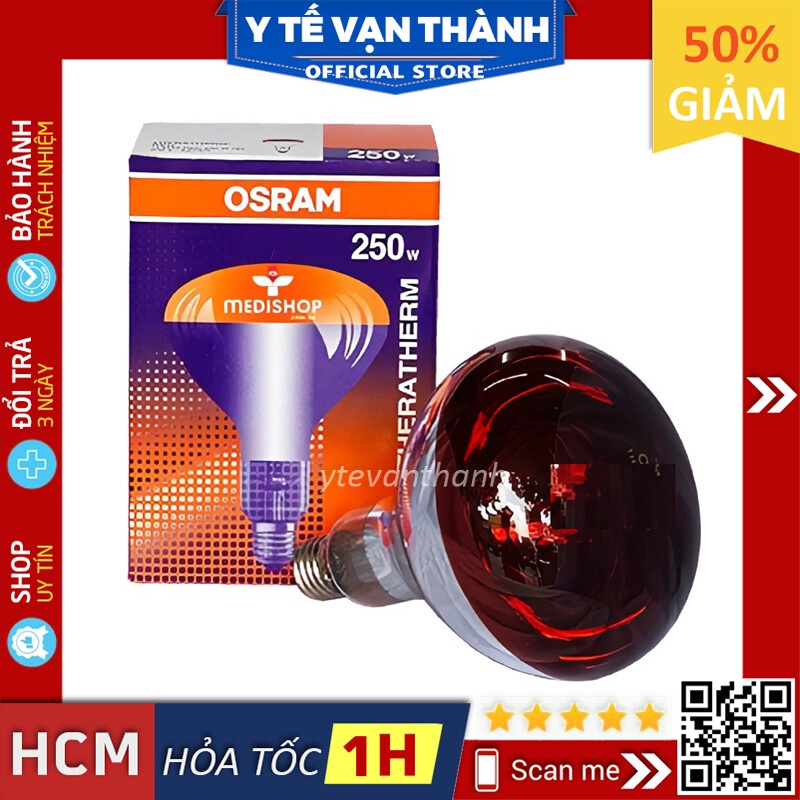 ✅ Bóng Đèn Hồng Ngoại Y Tế: OSRAM 250W (Đức) Sưởi Ấm, Giảm Đau -VT0102