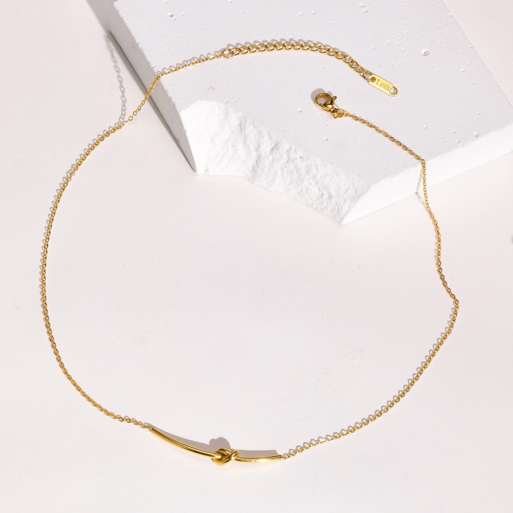 Vnox Vòng cổ Thắt Nút Mạ Vàng Phong Cách Hàn Quốc Cho Nữ