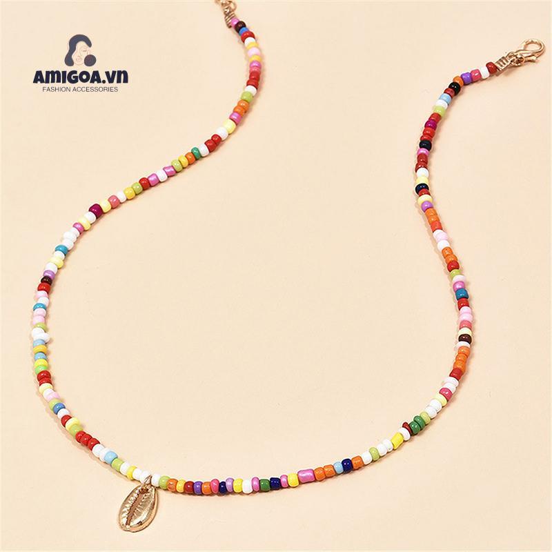 ✨✨Set 2 Vòng Cổ Choker Hạt Nhiều Màu Sắc Phong Cách Bohemian Thời Trang Mùa Hè Dành Cho Nữ