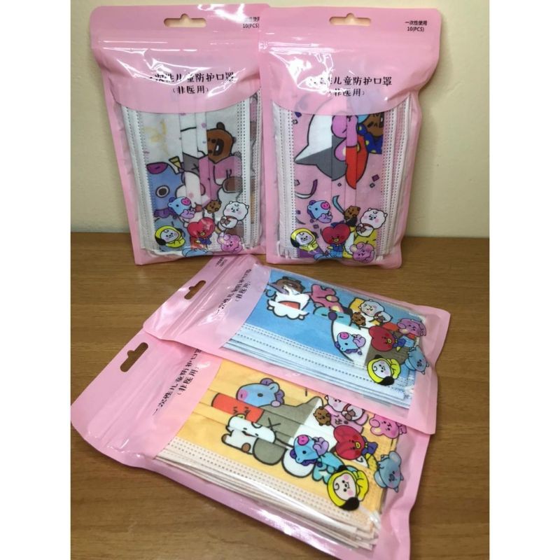 (hàng Mới Về) Set 10 Khẩu Trang In Hình Bt21 Bts 3 Lớp Dành Cho Người Lớn