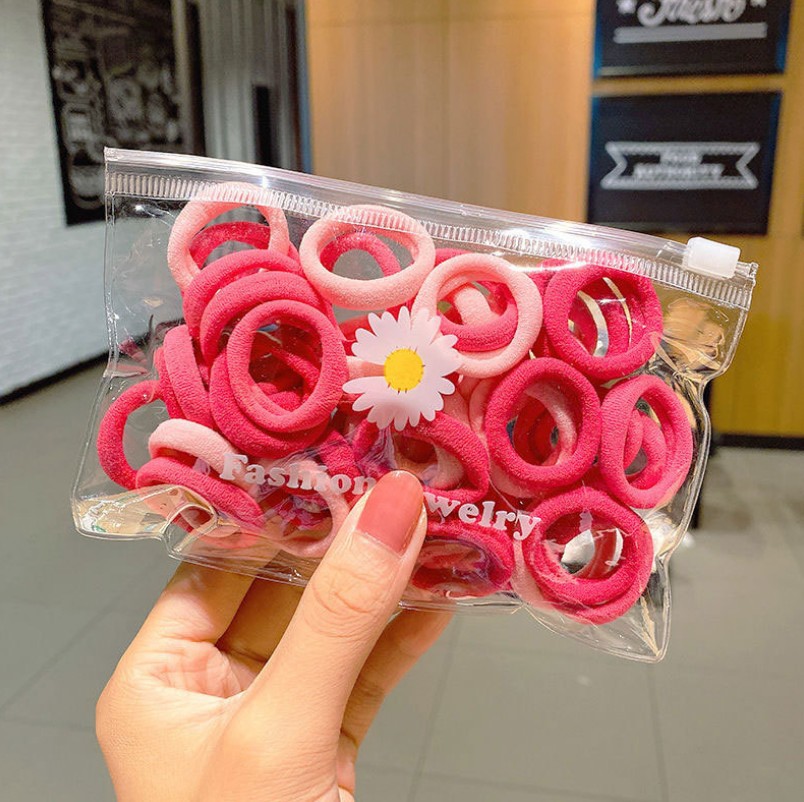 Túi 50 dây thun buộc tóc nhiều màu sắc xinh xắn cho bé