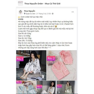 Bộ ngủ dài tay lụa mặc nhà