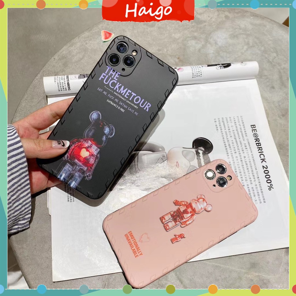 Ốp điện thoại nhựa dẻo in họa tiết gấu bụng bự Bearbrick cho iPhone12 mini 11 PRO MAX 6/6s 7/8plus SE2 X/XS XR XSMAX #HG1376