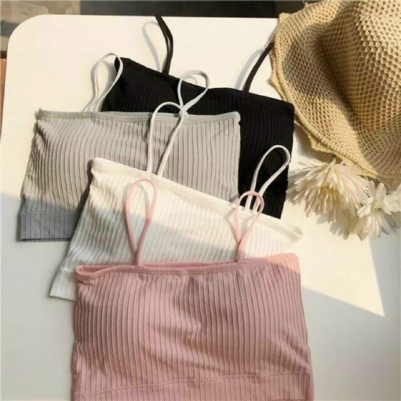 Áo Bra gân tăm cotton đơn giản thanh lịch. Áo ngực nữ quây hiện đại freesize siêu đẹp