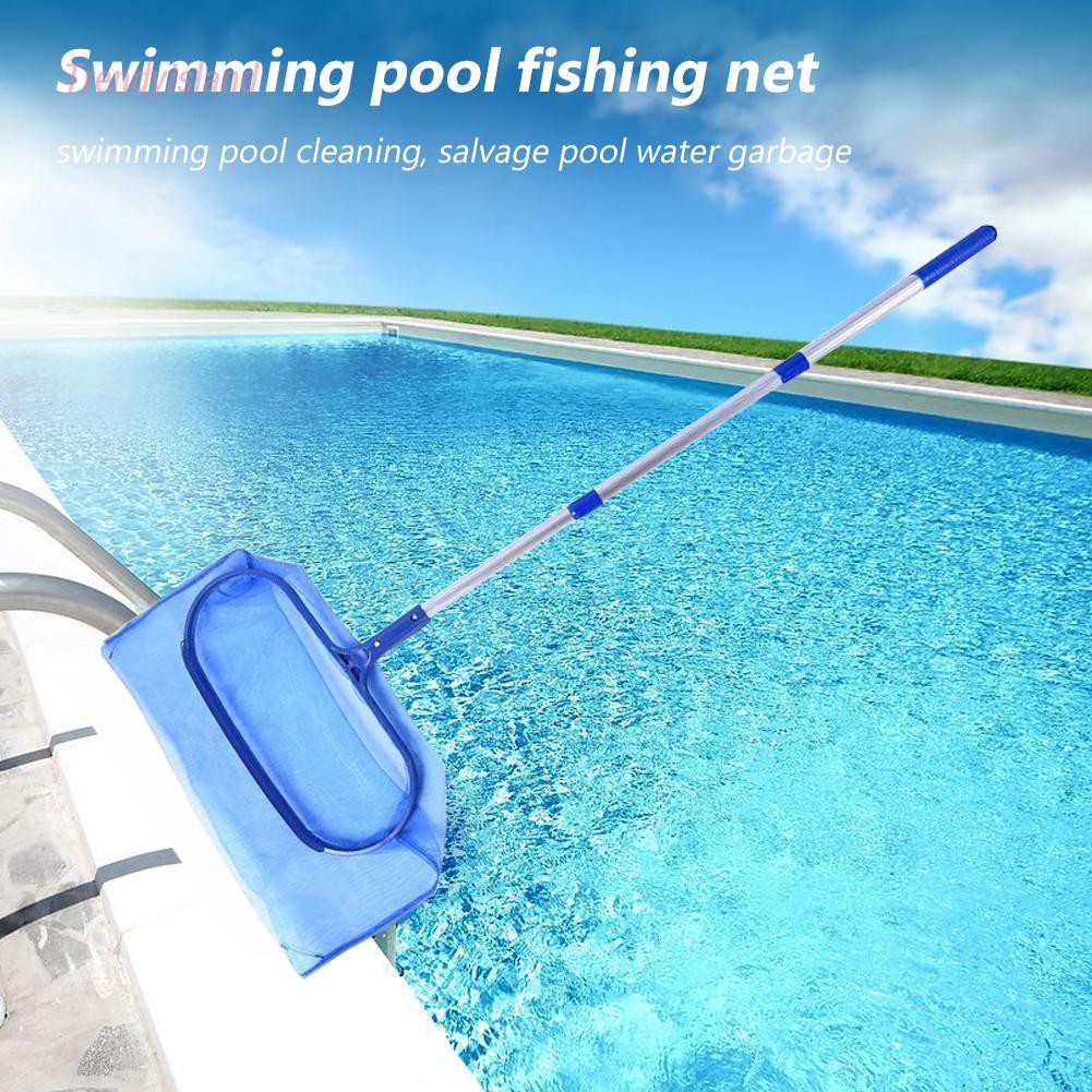 Fish Pond Garbage Skimmer Rake Mesh Frame Swimming Pool Salvage Net Leaf Catcher Pouch Cleaning Tool