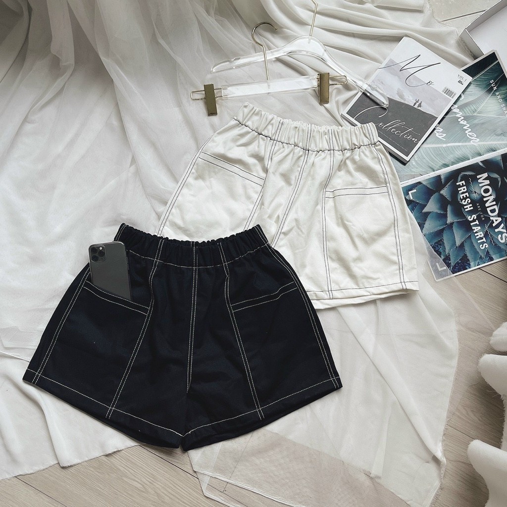 [ KÈM VIDEO ]Quần short nữ lưng thun chỉ nổi đơn giản dễ phối đồ xịn xò mẫu mới về [kèm video mộc]