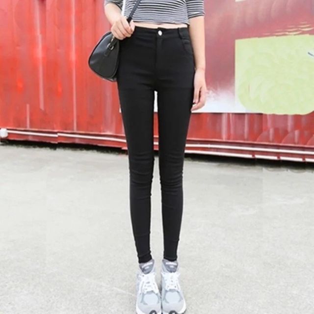 QUẦN KA KI NỮ CỰC CO GIẢN HAI MÀU ĐEN VÀ TRẮNG