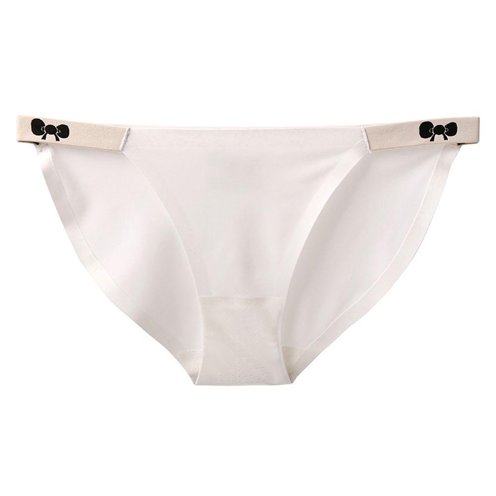 Quần Lót Lụa Lạnh Không Đường May Lưng Thấp Thoáng Khí Đính Nơ Nhiều Màu Sắc Quyến Rũ Đơn Giản Thoải Mái Cho Nữ
