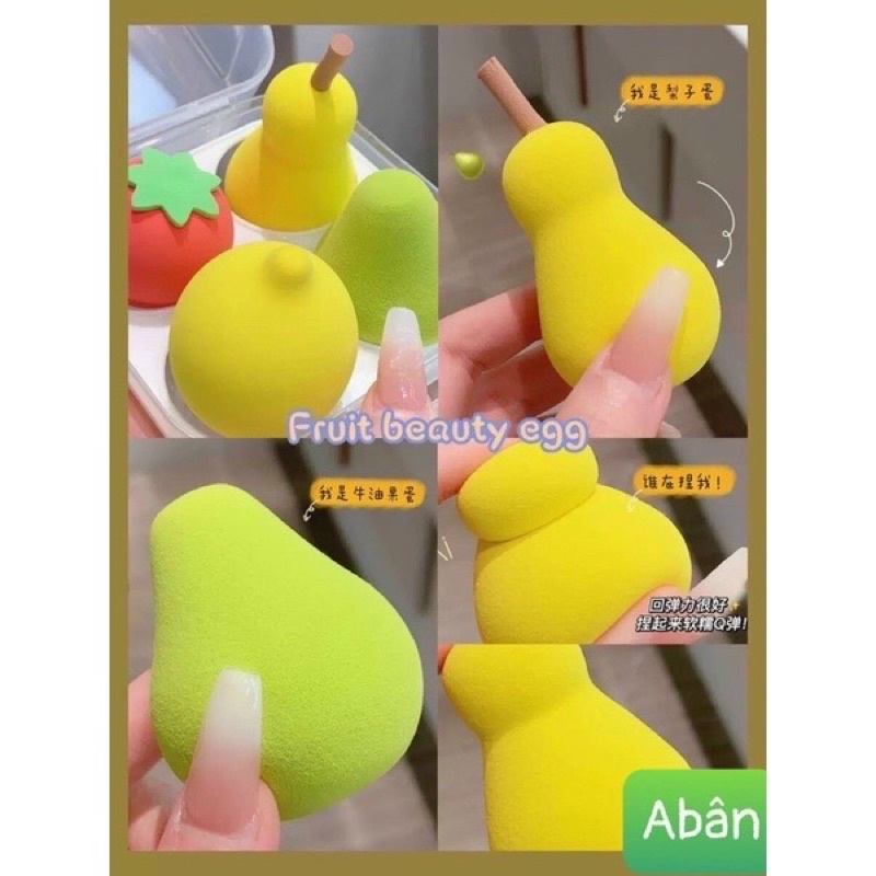 Bông Mút tán nền,mút trang điểm make up thần thánh hình hoa quả siêu xinh