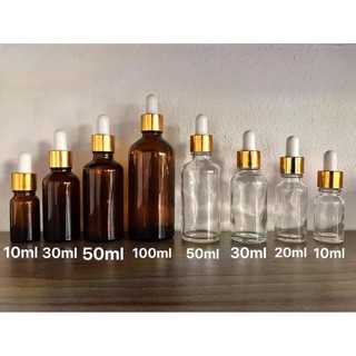 Chai thủy tinh 20ML màu Nâu Trong - Dầy dặn đựng serum tinh dầu - Nắp xịt xương nhỏ giọt nhựa trắng đen [ HOÀN XU ]
