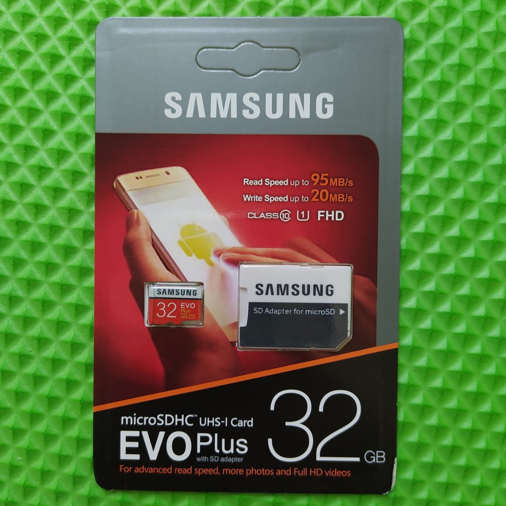 Thẻ nhớ Samsung 32GB tốc độ cao up to 95MB/s (Đỏ) thẻ + Adapter | BigBuy360 - bigbuy360.vn