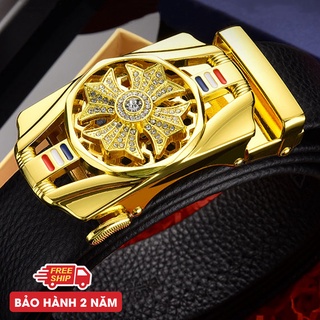 Dây thắt lưng nam cao cấp, dây lưng mặt khóa xoay 360 độ DL 01