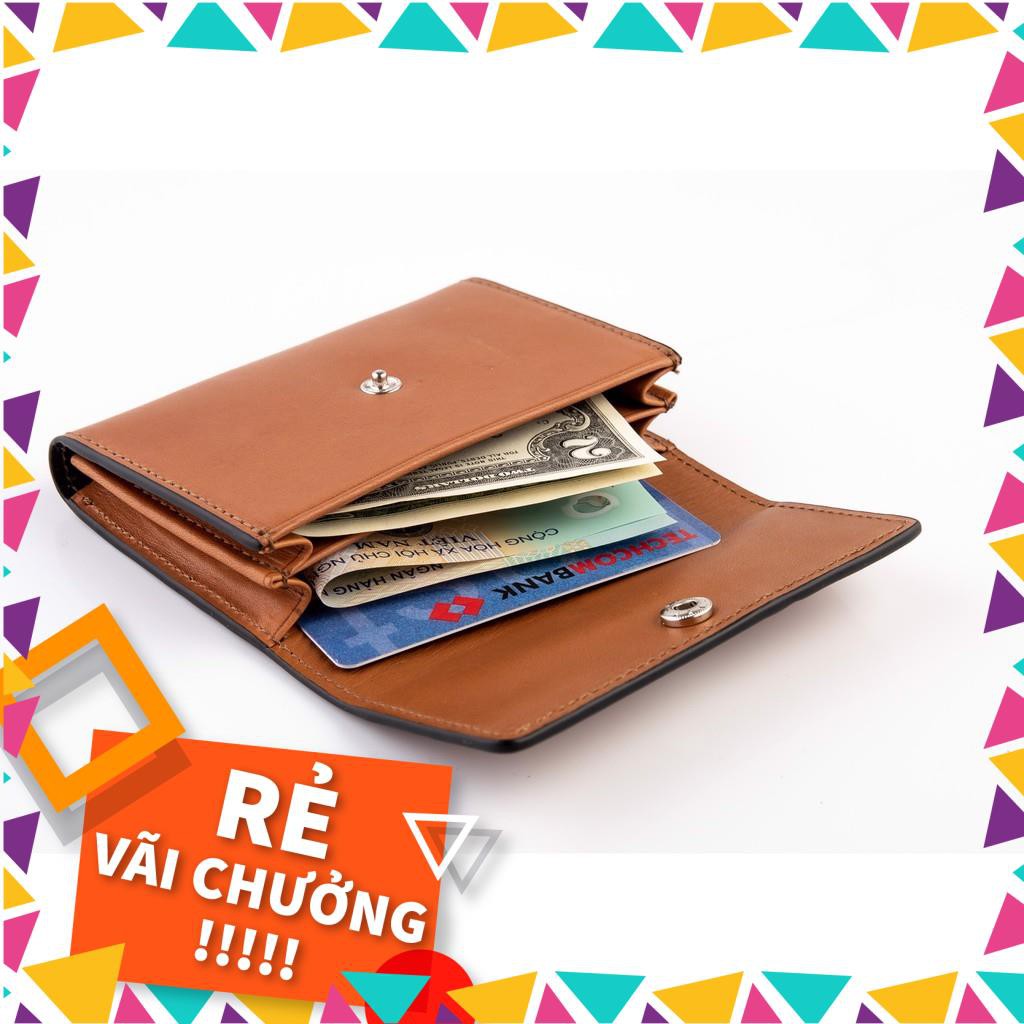 Ví mini da bò thật đựng thẻ card  + menney + unisex