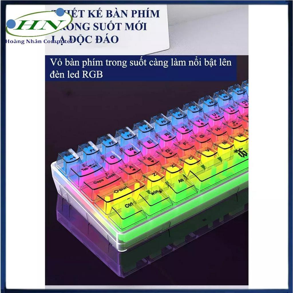 Bàn phím mini có dây trong suốt đèn led RGB XUNFOX K20