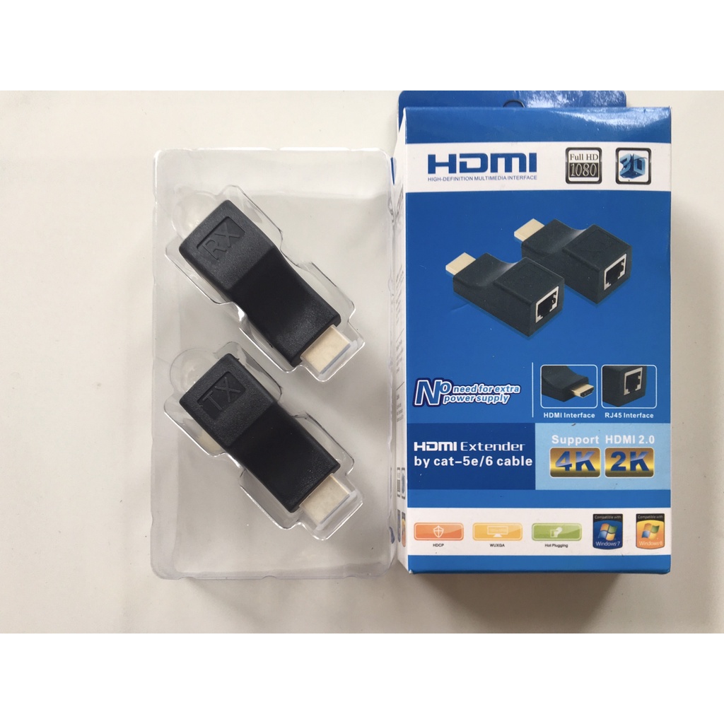 Bộ kéo dài HDMI Extender 30m, qua cáp mạng Cat5E,6 chuẩn RJ45 ECOBA