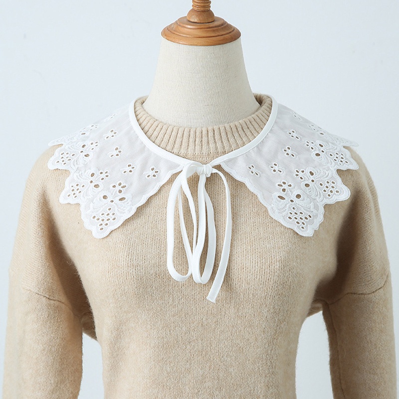 Khăn Choàng Cổ Thắt Nơ Thêu Họa Tiết Hoa Xinh Xắn Cho Nữ