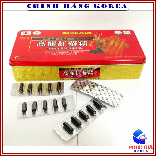 Viên Đạm Hồng Sâm Nhung Hươu Linh Chi Hàn Quốc, Hộp Đỏ 120 viên