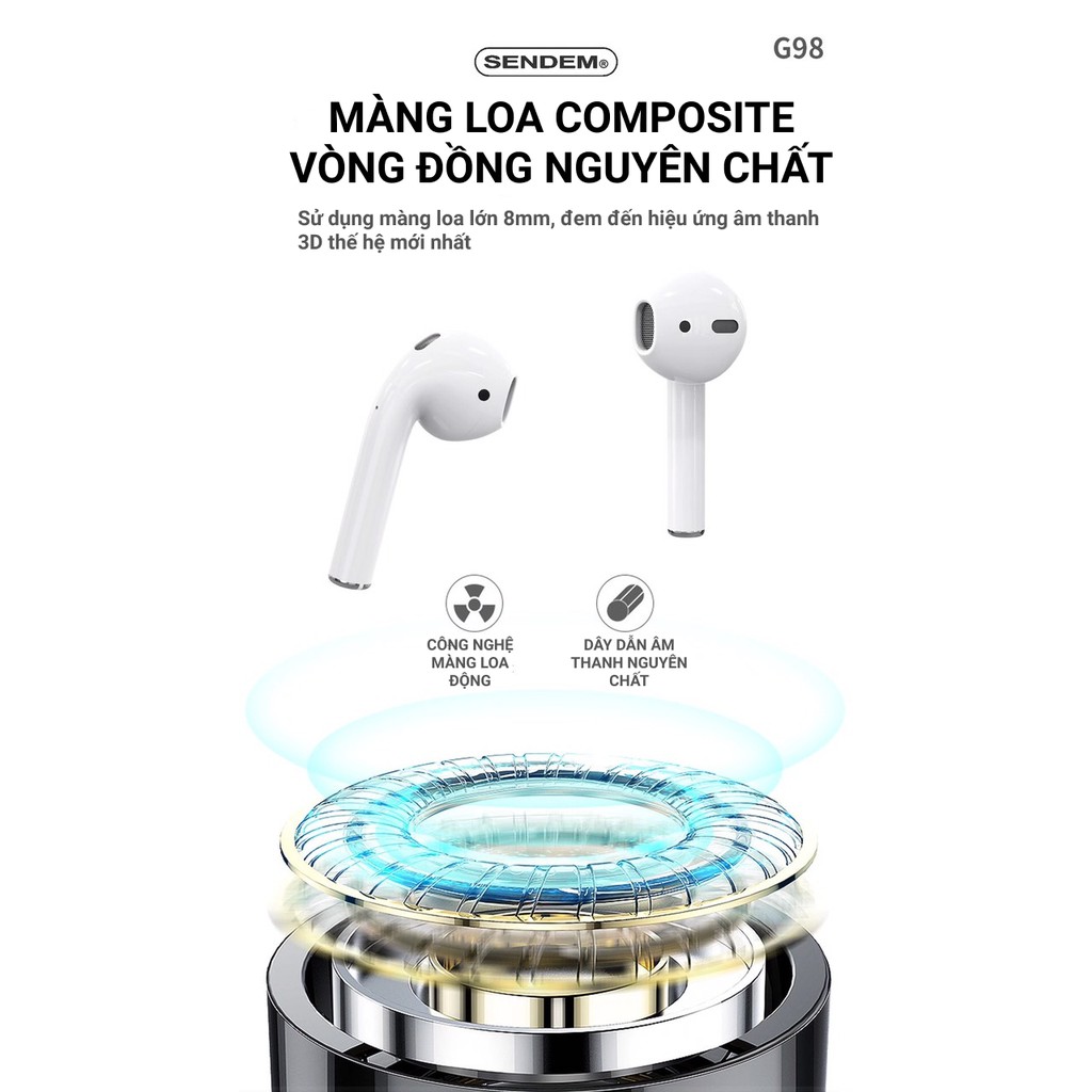 Tai nghe TWS G98, định vị đổi tên - Hàng chính hãng