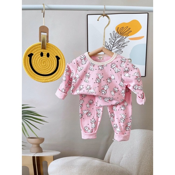 Bộ Đồ Dài Tay Bé Trai, Bé Gái 6-16kg Chất Cotton Xuất Nhật Co Giãn Họa Tiết Nhí Dễ Thuơng - AN.KID