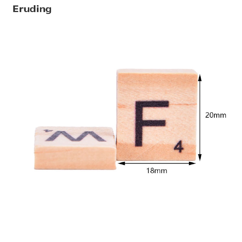 [Eruding] 100 Miếng Gỗ Xếp Hình Chữ Cái Và Số Màu Đen