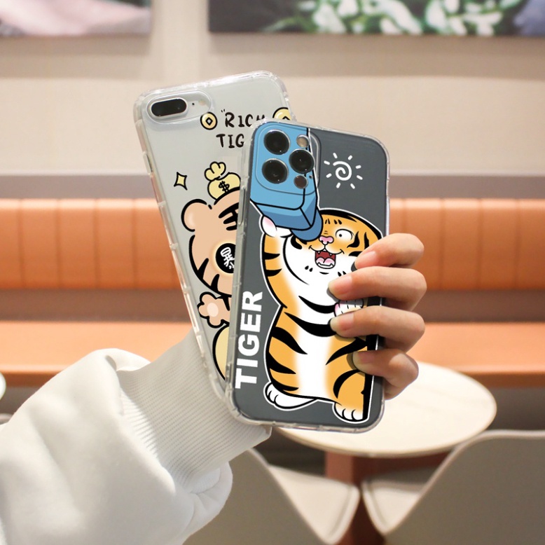 Ốp lưng iphone 6, 6s plus, 7 8 Plus, X, XS, XR, XSMAX, 11, 12, 13 PROMAX TRONG SUỐT HỔ BÉO DỄ THƯƠNG PKVN