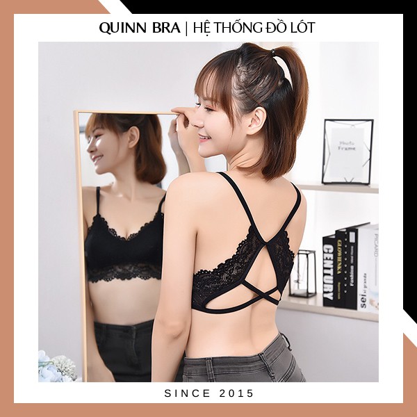 Bralette Ren Khoét Lưng không gọng kèm đệm mút loại 1 QUINN BRA AB344 - Áo Lót hai dây cotton sexy cao cấp nâng ngực