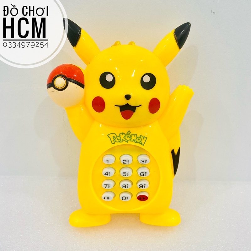 [RẺ ĐẸP] Đồ chơi điện thoại cầm tay Pikachu dùng pin có tiếng vui nhộn dành cho bé thích khám phá hoạt hình Pokemon