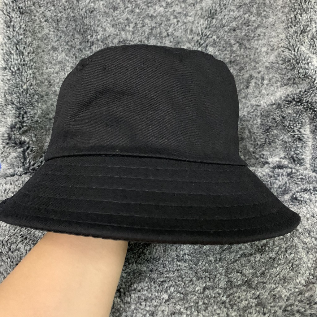 Nón Bucket / Nón Vành Tròn Trơn Đen Kaki [Ảnh tự chụp] N006