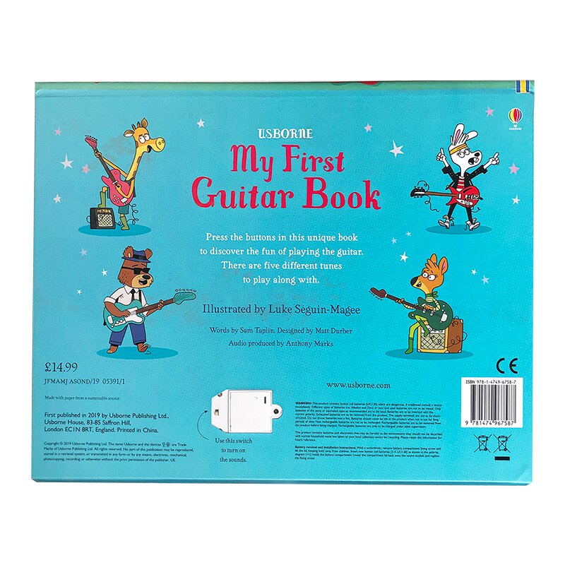 Sách Usborne - My First Guitar Book - có phím âm thanh cho trẻ em tập chơi đàn guitar