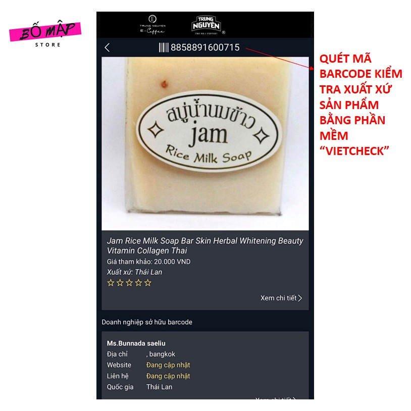 [SALE] [CAM KẾT 100% CHÍNH HÃNG] Xà Phòng Cám Gạo Trắng Da Jam Rice Milk Soap Thái Lan