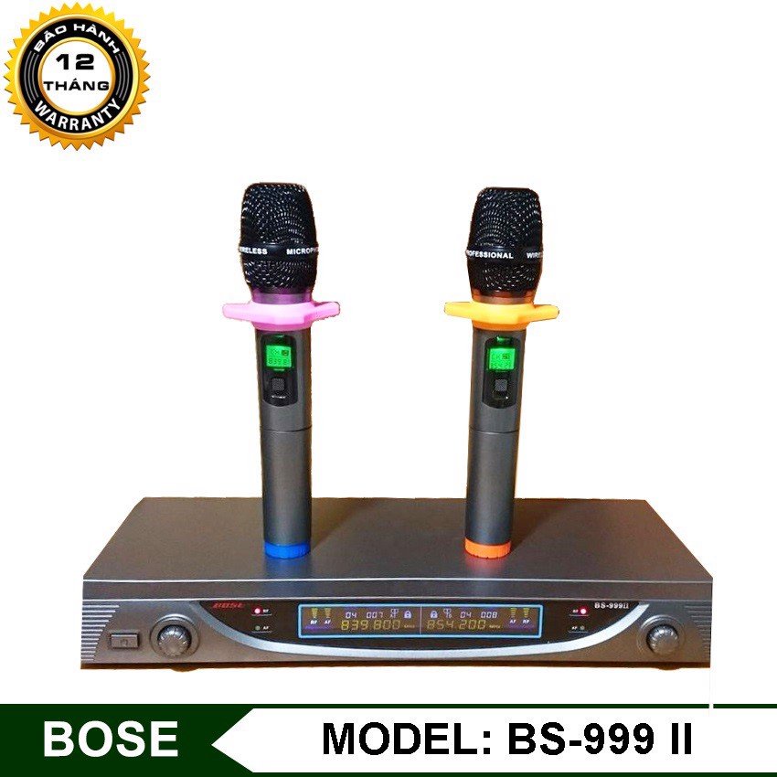 Micro không dây hát karaoke BS 999ii - mic ko dây chính hãng BH 12 tháng