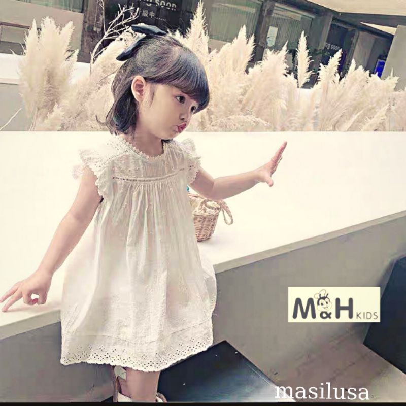 Đầm bé gái vải thô boil