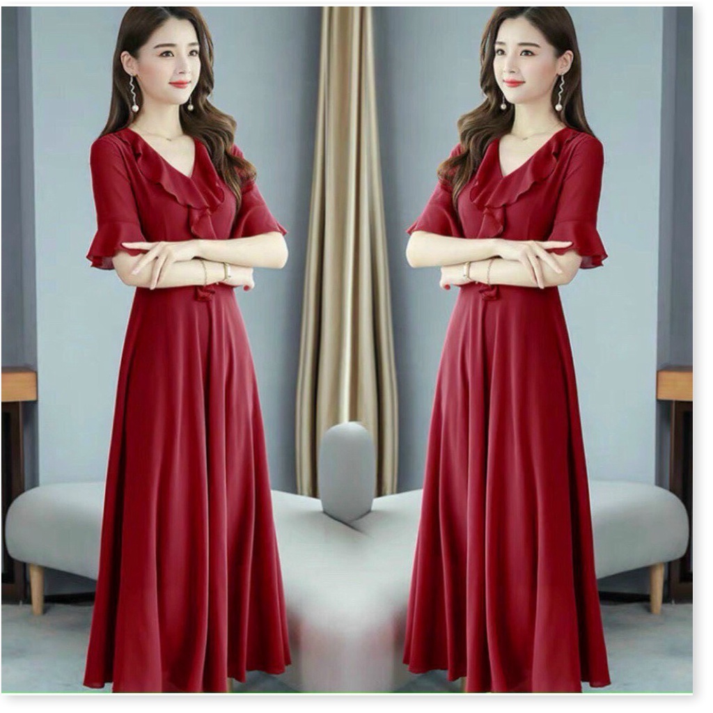 ĐẦM DỰ TIỆC VOAN Ý SANG TRỌNG , TÔN DÁNG , CHE KHUYẾT ĐIỂM , DÀNH CHO CÁC QUÝ CÔ / SP CÓ ĐỦ SIZE KME FASHION