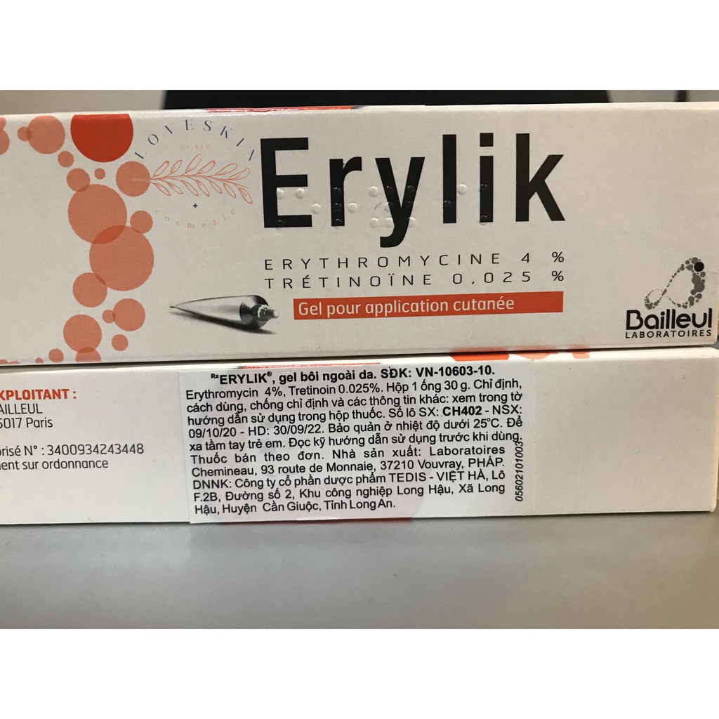 Gel Bôi Ngoài Da Erylik 30g