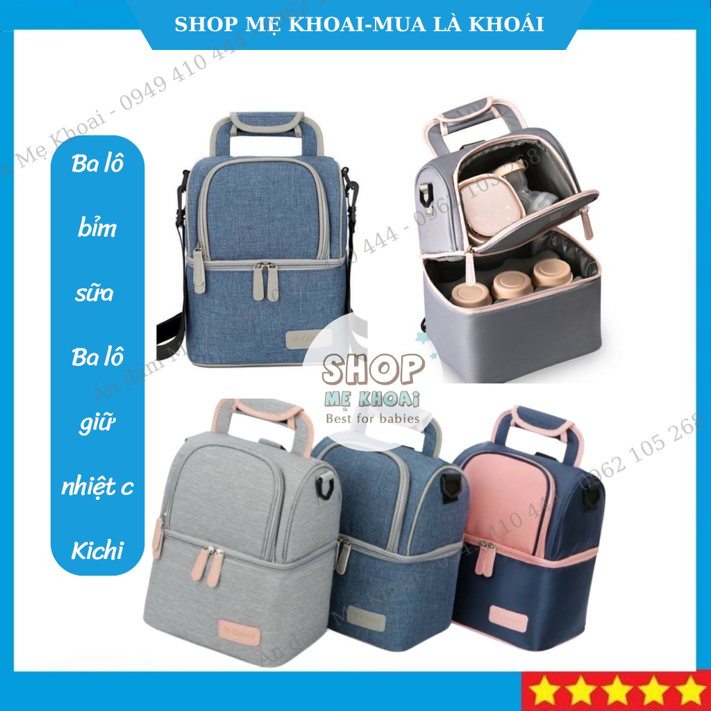 Túi giữ nhiệt 2 ngăn giữ lạnh, trữ sữa, thực phẩm  KichiIachi Kichi-Shop Mẹ Khoai
