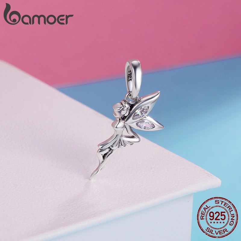 Bamoer Mặt vòng cổ / Vòng Tay / vòng cổ Mạ Bạc 925 Hình Thiên Thần Charms