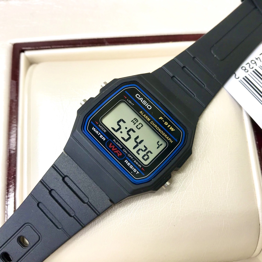 Đồng hồ nam Casio F-91 Dây Nhựa - Viền Xanh- Hàng Cao Cấp - Bảo hành 12 tháng | BigBuy360 - bigbuy360.vn