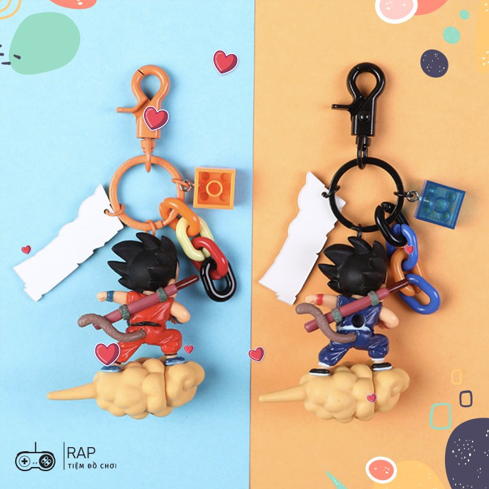 Móc khóa, móc túi hoạt hình Songoku nhí cưỡi cân đẩu vân Dragon Ball cute dùng làm quà tặng, dây treo balo, túi xách