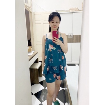 Bộ Đồ Ngủ, bộ đồ bầu 2 Dây  chất LanhThái Siêu Mát