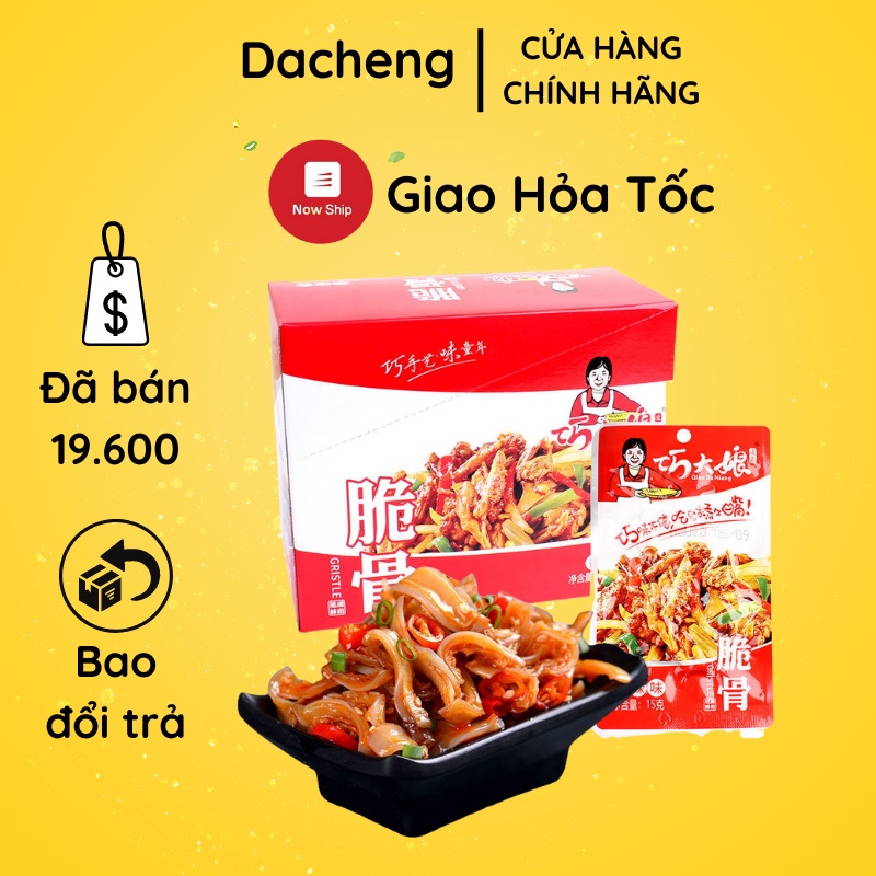 Sụn heo cay Tứ Xuyên ăn liền 1 gói 18g đồ ăn vặt Sài Gòn vừa ngon vừa rẻ | Dacheng Food