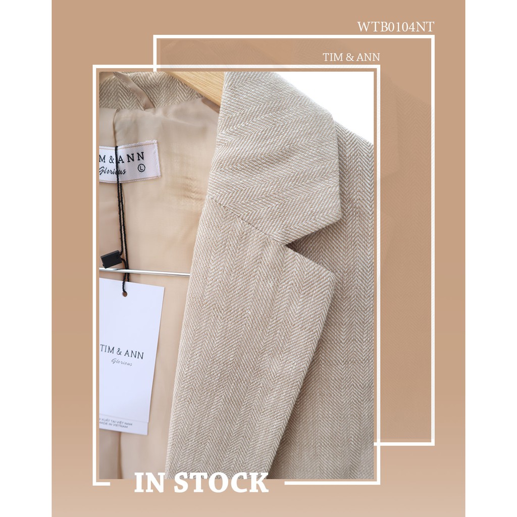 Áo Blazer Nữ 2 Lớp Dáng Suông - Linen Be 0104NT - Thời Trang Nữ Tim & Ann | BigBuy360 - bigbuy360.vn