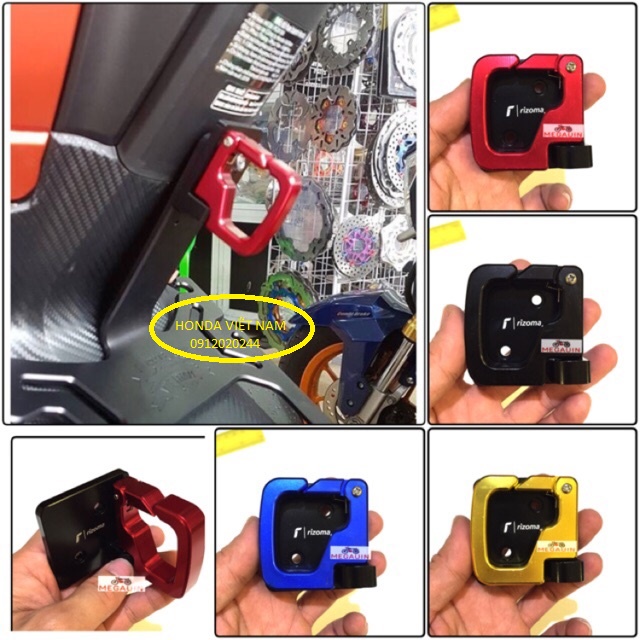 Móc Treo Đồ VUÔNG Cho Xe SH, SH mode, Lead RIZOMA Nhôm Nguyên Khối CNC Cao Cấp