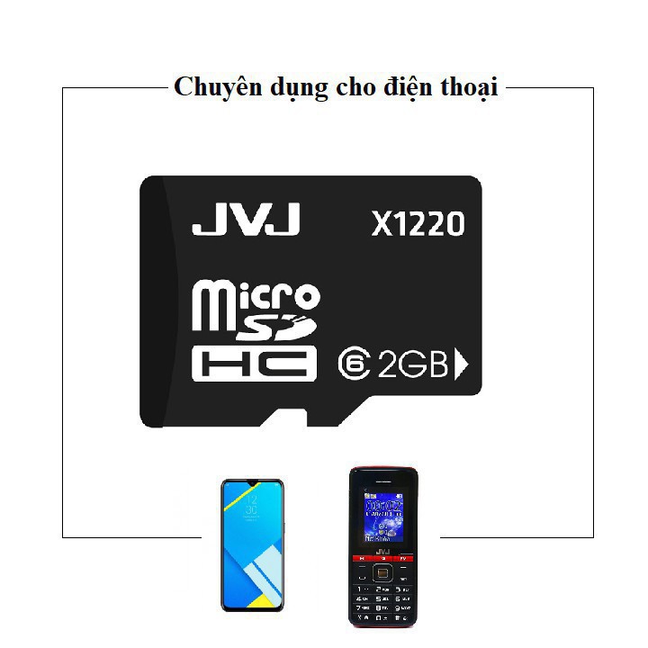 Thẻ nhớ 2G JVJ C10 microSDHC - chính hãng, BH 5 năm, 1 đổi 1, điện thoại android, camera | BigBuy360 - bigbuy360.vn