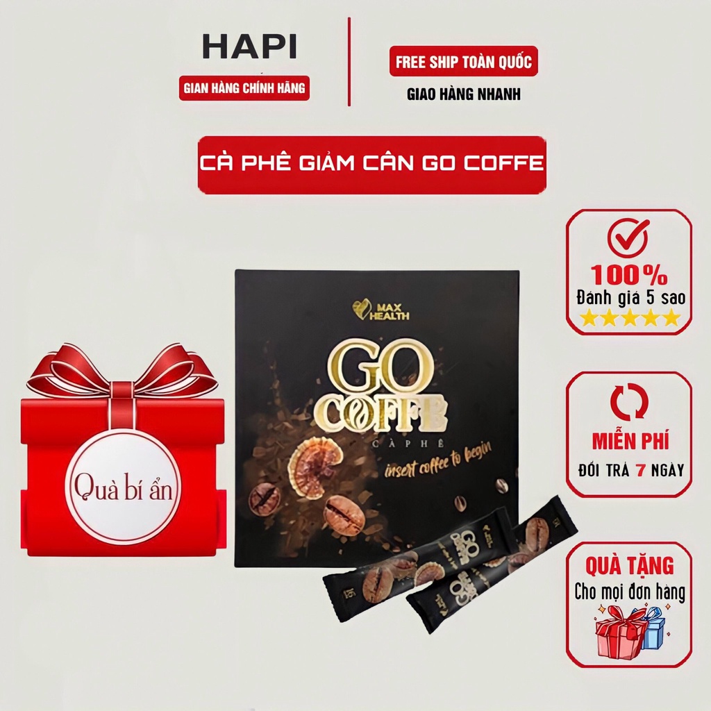 Cà Phê Giảm Cân Go Coffe MAX HEALTH Giảm Mỡ Thừa Giúp Thon Gọn Cơ Thể