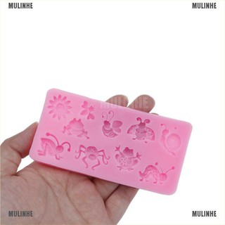 Khuôn Silicone Làm Bánh Hình Côn Trùng / Ếch / Ong / Ốc Sên